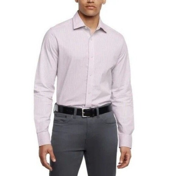 Banana Republic Other - Banana Republic Men's Slim Fit Stretch Poplin Dress Shirt Purple Striped M NWT